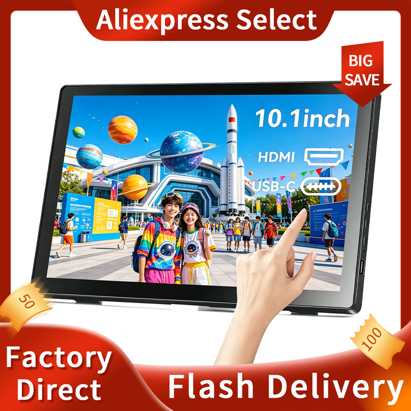 Gaming Console Image - Monitor touchscreen pequeno de 10.1 polegadas,