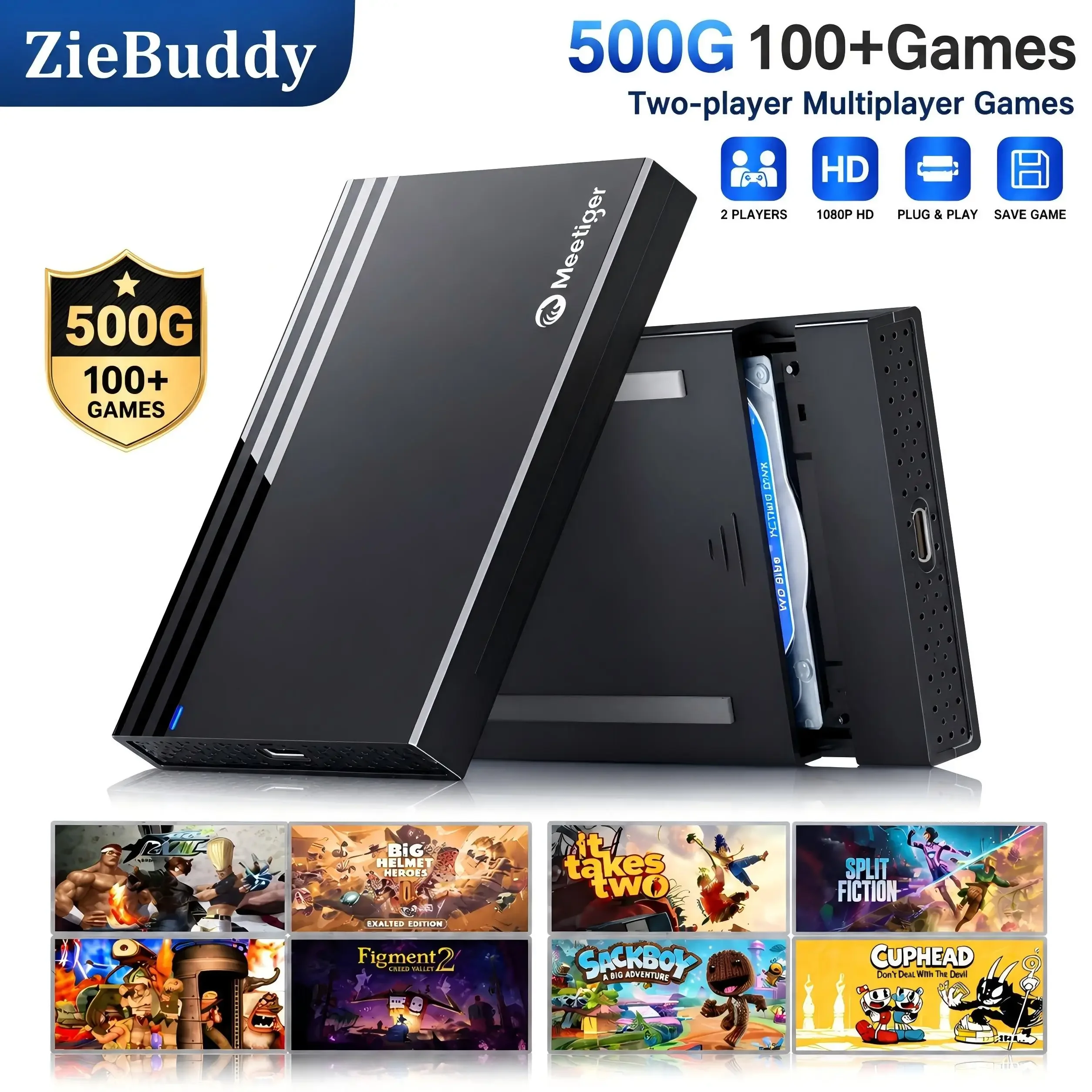Gaming Console Windows - Console de Jogos ZieBuddy 500GB com