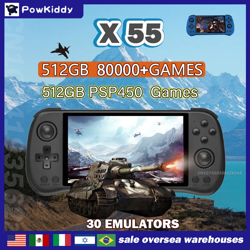 80000 jogos 512g powkiddy x55  - Gaming Console Sale avaliação e preço